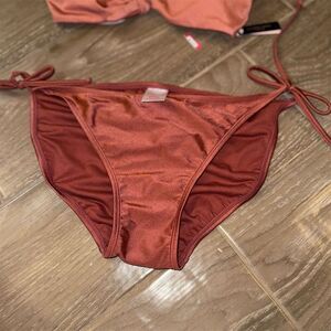 Xhilaration Women's XL Rust Red String Bikini Bottom Adjustable Ties